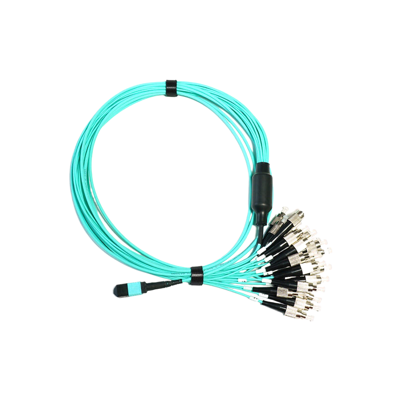 OM3 24芯MPO/MTP UPC（母头）转24 FC 单工 UPC 多模分支跳线 极性B